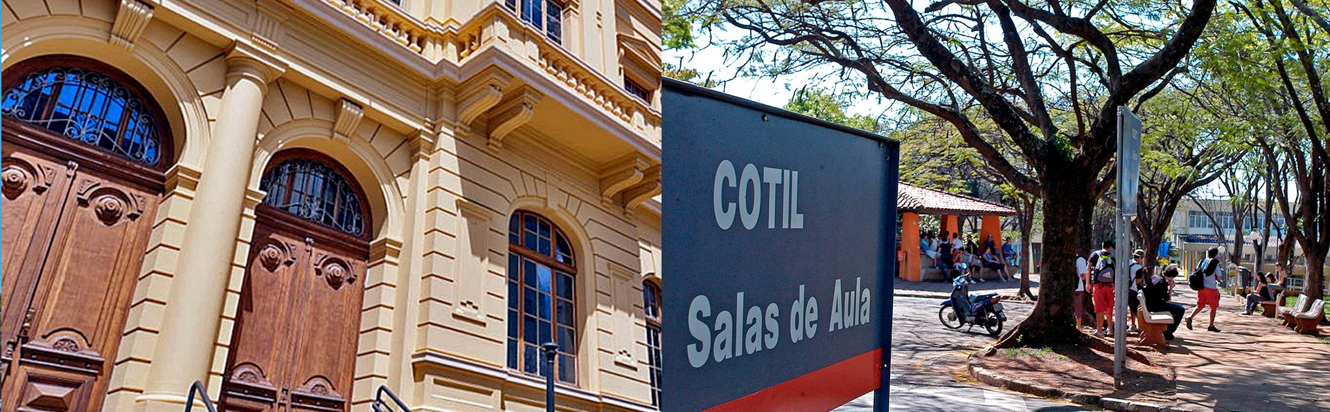 imagem colorida, faixada do prédio do Cotil - Colégio técnico de Limeira